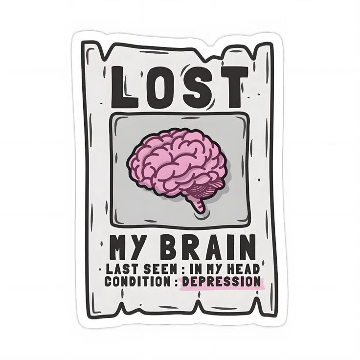 Lost My Brain Aesthetic Waterproof Vinyl Sticker