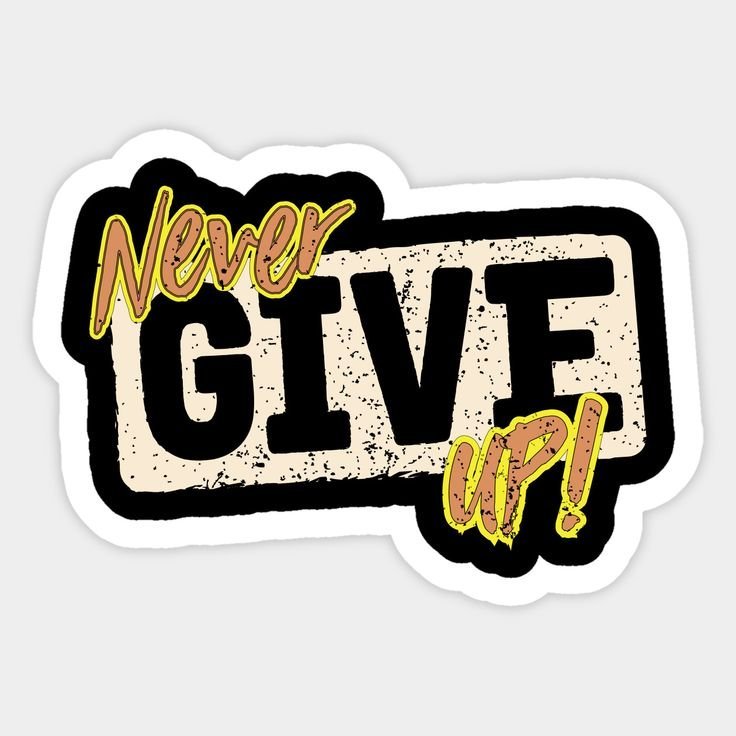 Never Give Up Aesthetic Motivational Quote Sticker