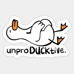 UnproDUCKtive Aesthetic Duck Vinyl Sticker