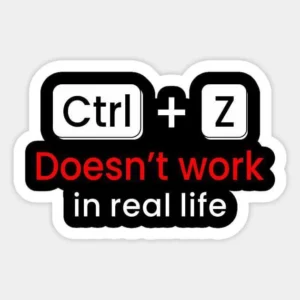 Ctrl+Z Doesn't Work in Real Life Programmer Sticker