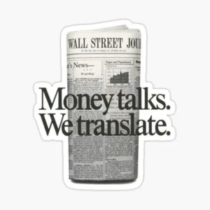 Money Talks Newspaper Aesthetic Vinyl Sticker