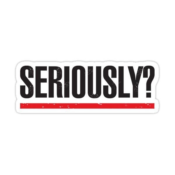 Seriously? Aesthetic Typography Vinyl Sticker