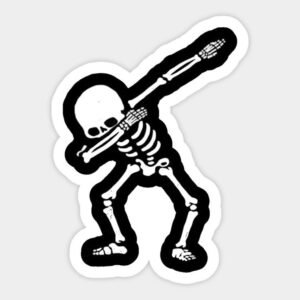 Dabbing Skeleton Aesthetic Vinyl Sticker
