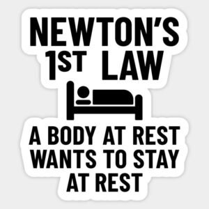 Newton's 1st Law Physics Meme Vinyl Sticker