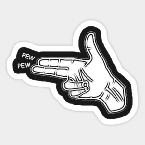Pew Pew Hand Sign Aesthetic Vinyl Sticker