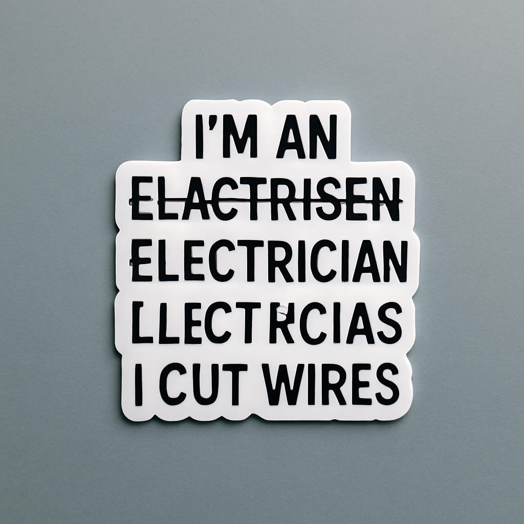 I'm An Electrician Funny Typography Vinyl Sticker