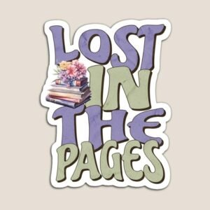 Lost In The Pages Aesthetic Book Lover Vinyl Sticker