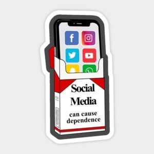 Social Media Addiction Aesthetic Vinyl Sticker