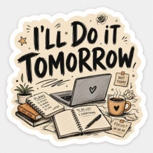 I'll Do It Tomorrow Procrastination Aesthetic Vinyl Sticker