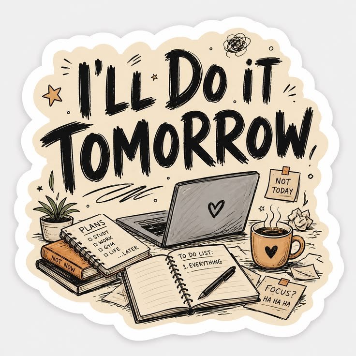 I'll Do It Tomorrow Procrastination Aesthetic Vinyl Sticker