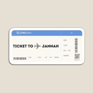 Ticket to Jannah Boarding Pass Aesthetic Sticker