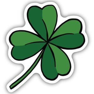 Lucky Four Leaf Clover Aesthetic Vinyl Sticker