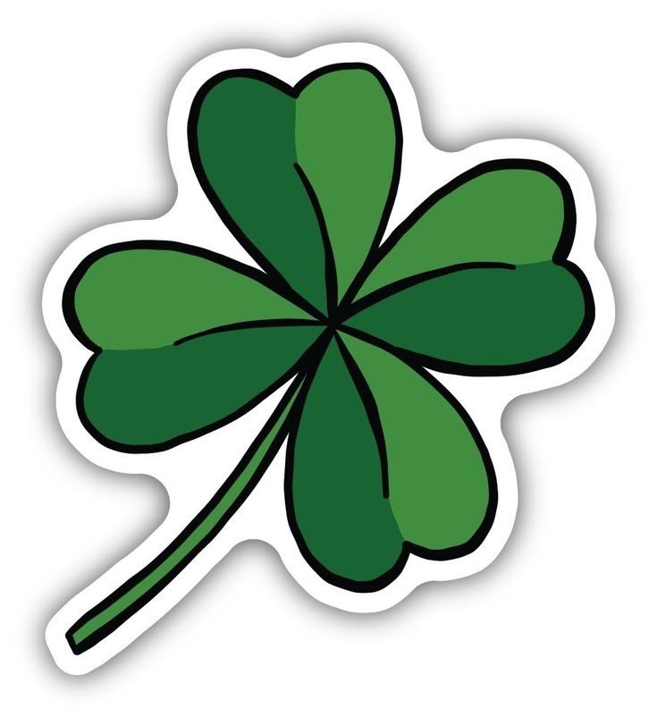 Lucky Four Leaf Clover Aesthetic Vinyl Sticker