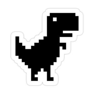 Pixel T-Rex Offline Game Vinyl Sticker